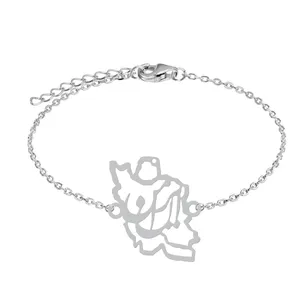 دستبند زنجیری زنانه هایکا طرح نقشه ایران کد zd.ha 259