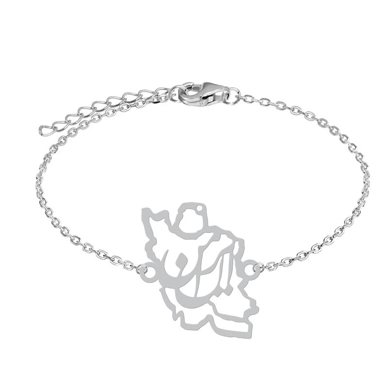 دستبند زنجیری زنانه هایکا طرح نقشه ایران کد zd.ha 259