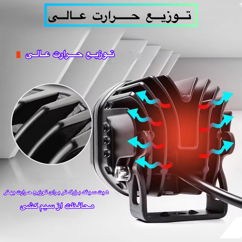 پروژکتور آفرودی خودرو و موتور سیکلت مدل Square Lenz بسته دو عددی