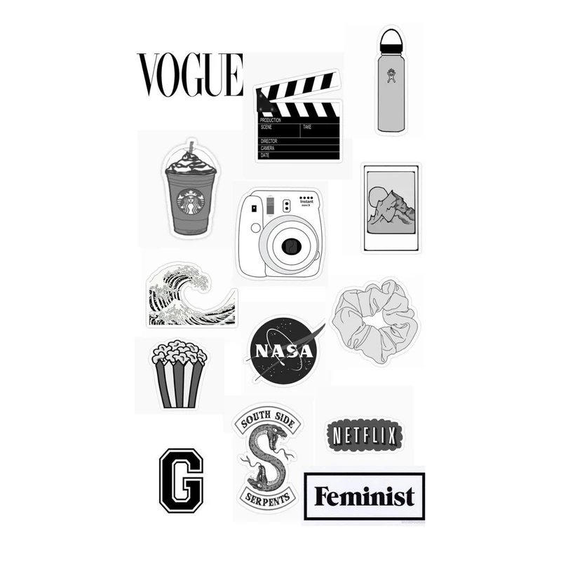 استیکر لپ تاپ و موبایل گوفی طرح آلستار مدل vogue کد NASA 42 مجموعه 15 عددی