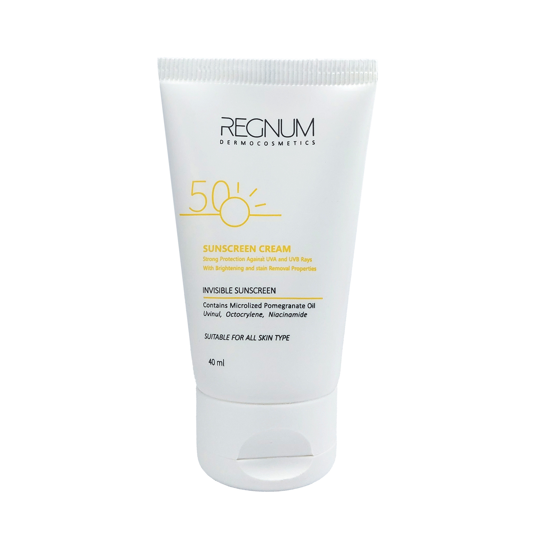 کرم ضد آفتاب بدون رنگ رگنوم SPF50 مدل فیوژن واتر PA++ ‌مناسب برای انواع پوست‌ حجم 40 میلی‌لیتر