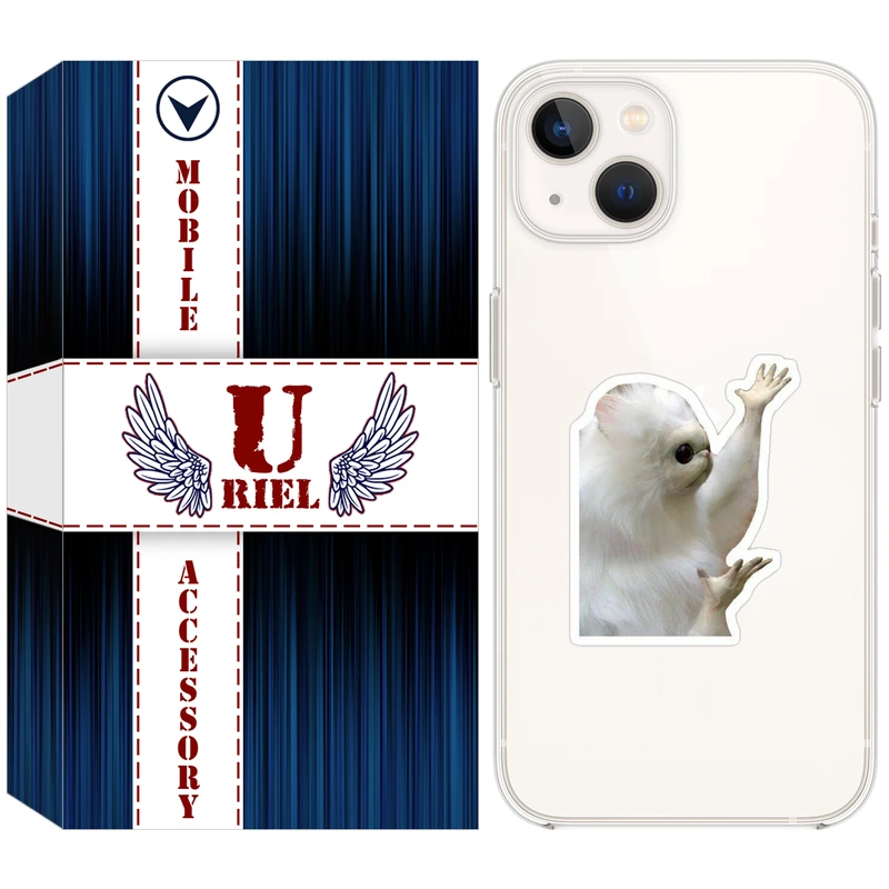 کاور یوریل مدل Clear کد 89 طرح میمون سفید مناسب برای گوشی موبایل اپل iPhone 13