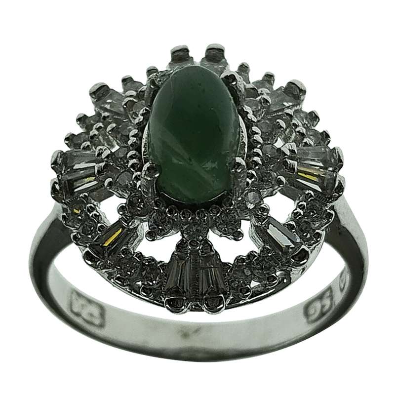 انگشتر نقره زنانه سلین کالا مدل عقیق یشم کد 108 انگشتر نقره زنانه سلین کالا مدل عقیق یشم کد 108