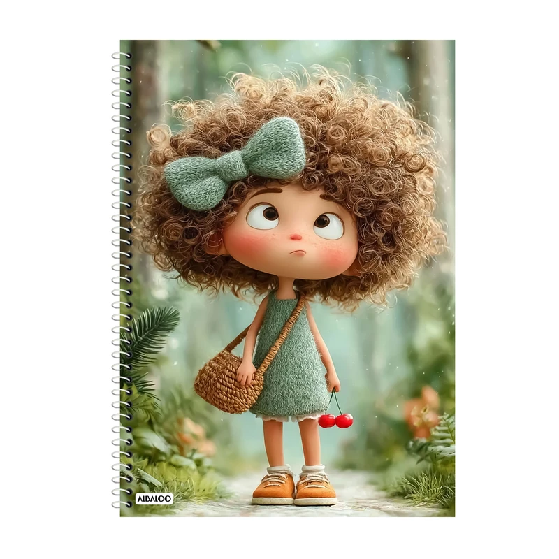 دفتر زبان 50 برگ آلبالو طرح دختر فانتزی کد 2202