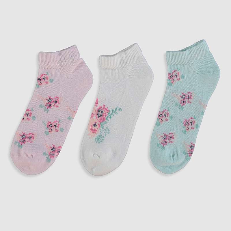 جوراب دخترانه ال سی وایکیکی مدل BO10129 مجموعه 3 عددی