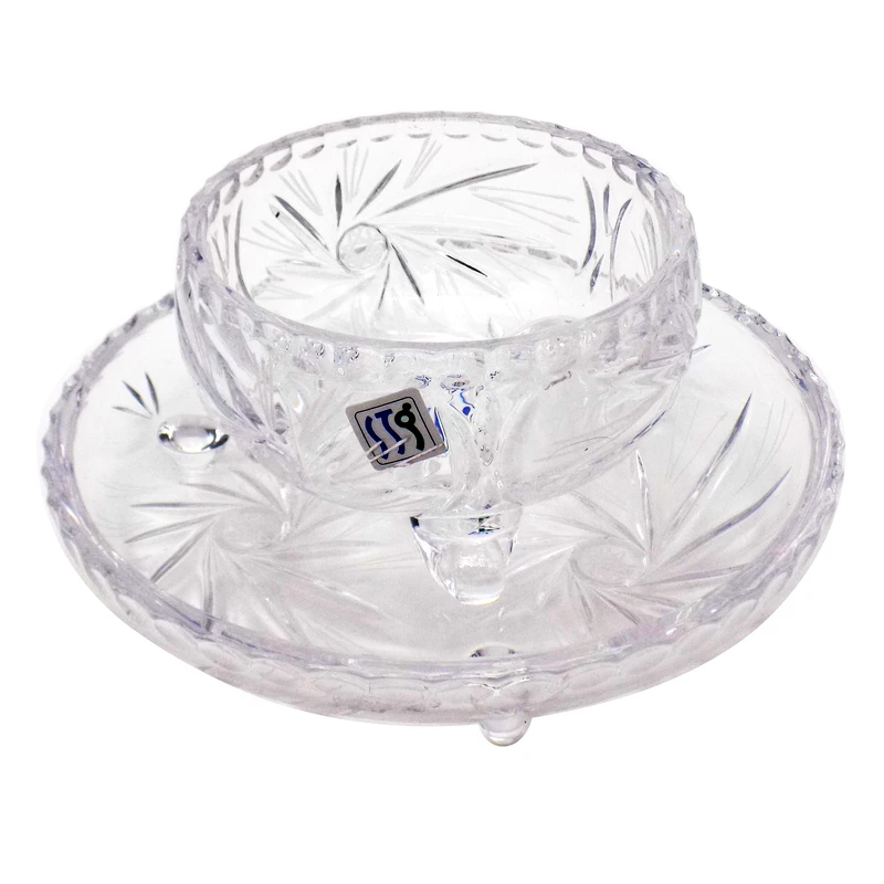 سرویس پیاله و پیش دستی 12 پارچه طرح خورشیدی مدل PK06