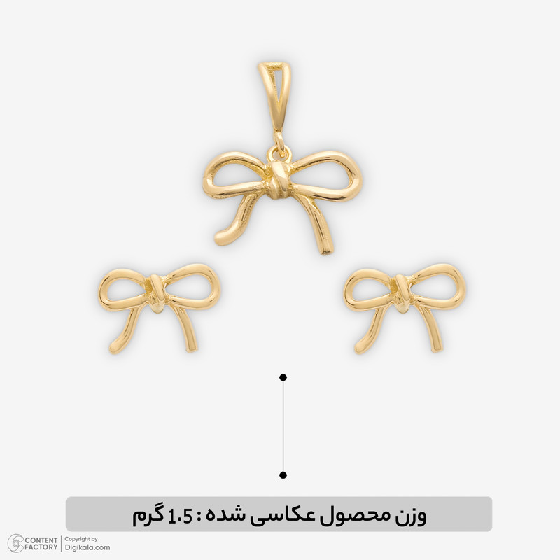 نیم ست طلا 18 عیار زنانه مطیع ها مدل MK621