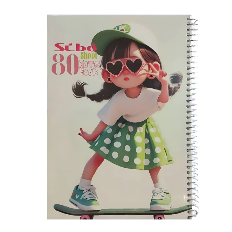 دفتر مشق 80 برگ سیبو مدل دختر خوش تیپ کد 105168