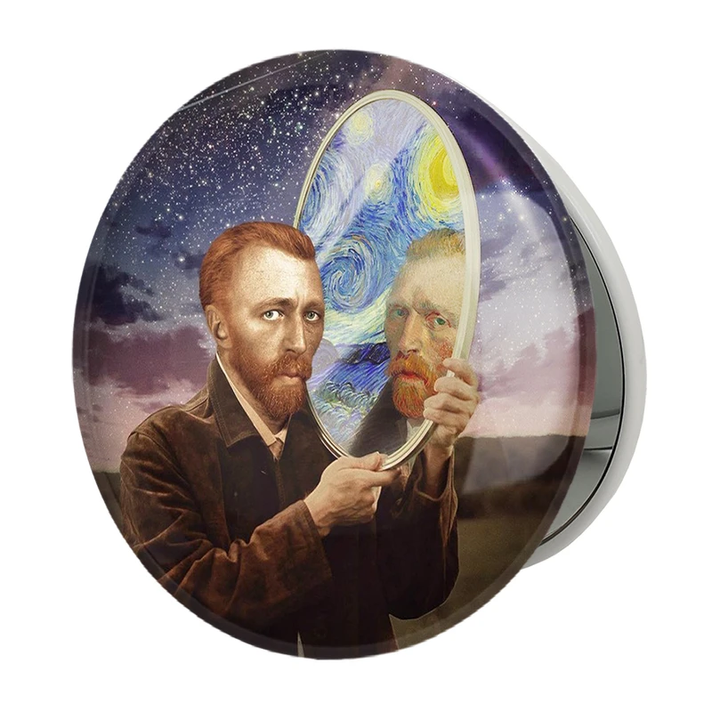 آینه جیبی خندالو طرح ونسان ونگوگ مدل تاشو کد 25470 