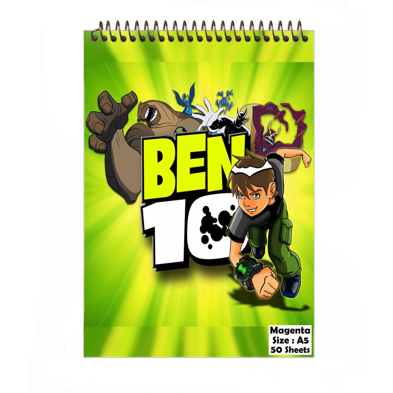 دفتر نقاشی 50 برگ مجنتا طرح بن تن کد 0040