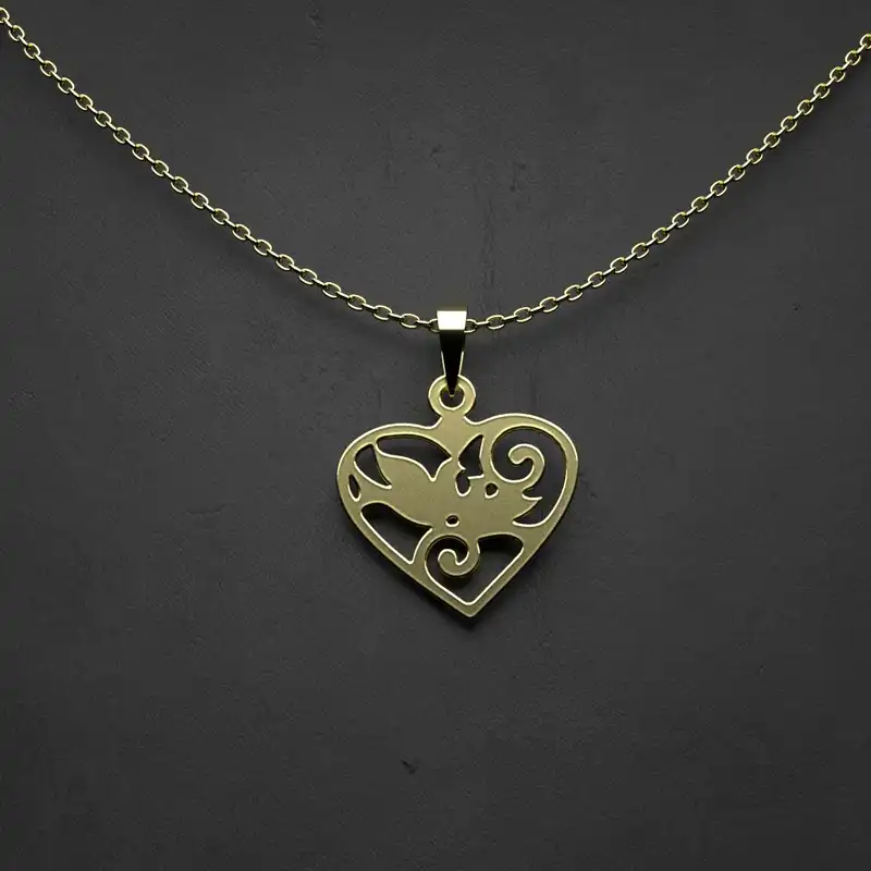 گردنبند طلا 18 عیار زنانه مدوپد مدل قلب کد CA10293