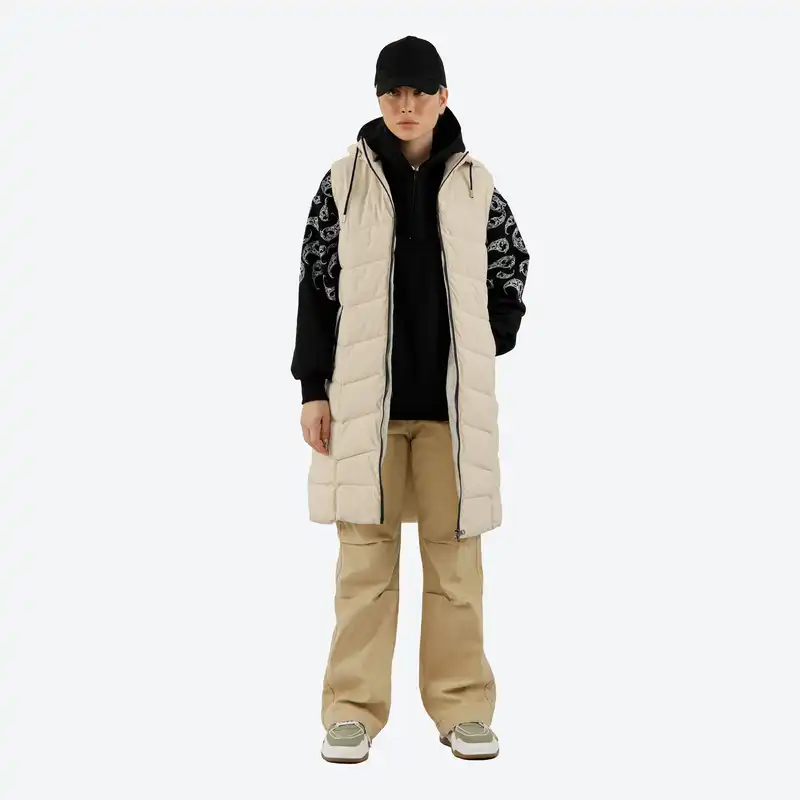 پافر زنانه پاتن جامه مدل 306031020005122 رنگ کرم