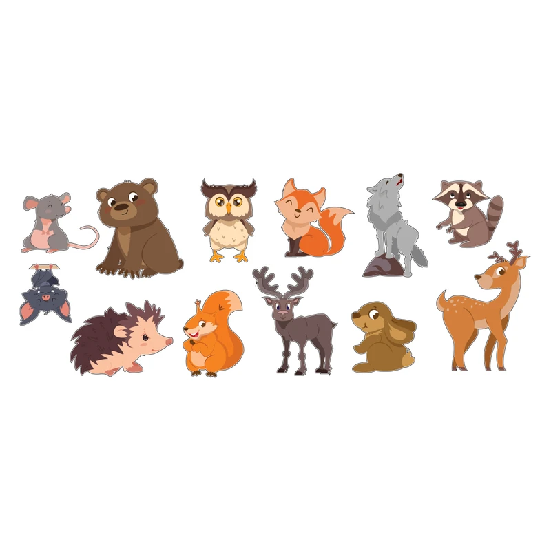 برچسب لپ تاپ پویا مارکت طرح حیوانات کد 2394 مجموعه 10 عددی 