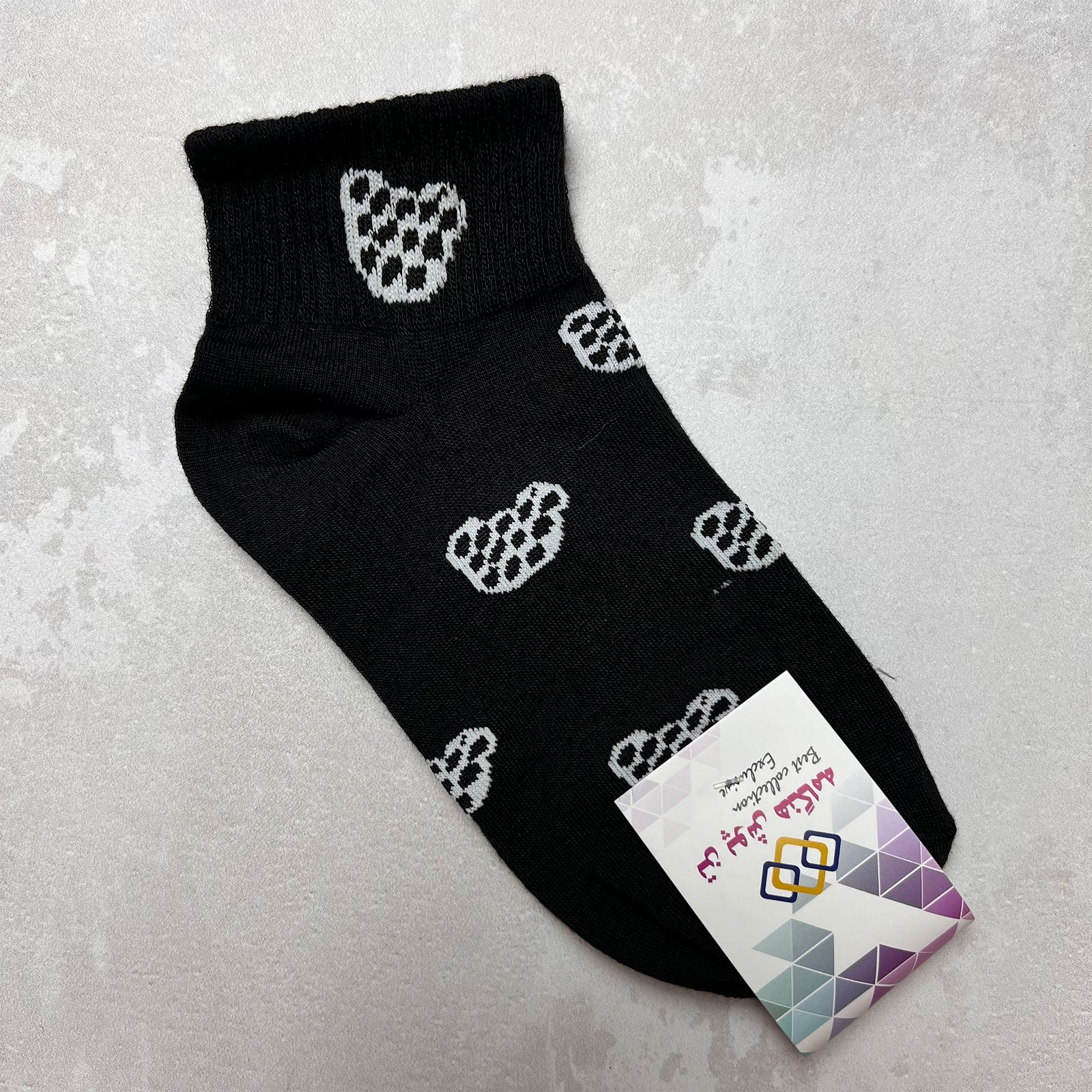 جوراب ساق کوتاه زنانه تن پوش هنگامه مدل فانتزی خرسی بسته 4 عددی -  - 5