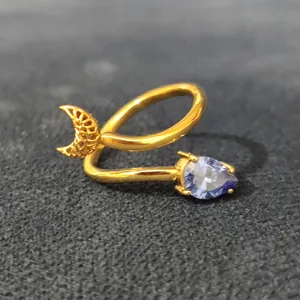  انگشتر طلا 18 عیار زنانه قیراط طرح ماه کد GH220