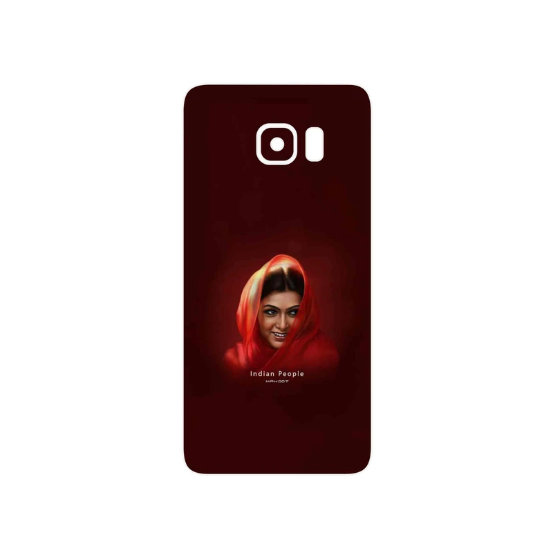 برچسب پوششی ماهوت مدل Portrait of an Indian Woman مناسب برای گوشی موبایل سامسونگ Galaxy S6 Edge