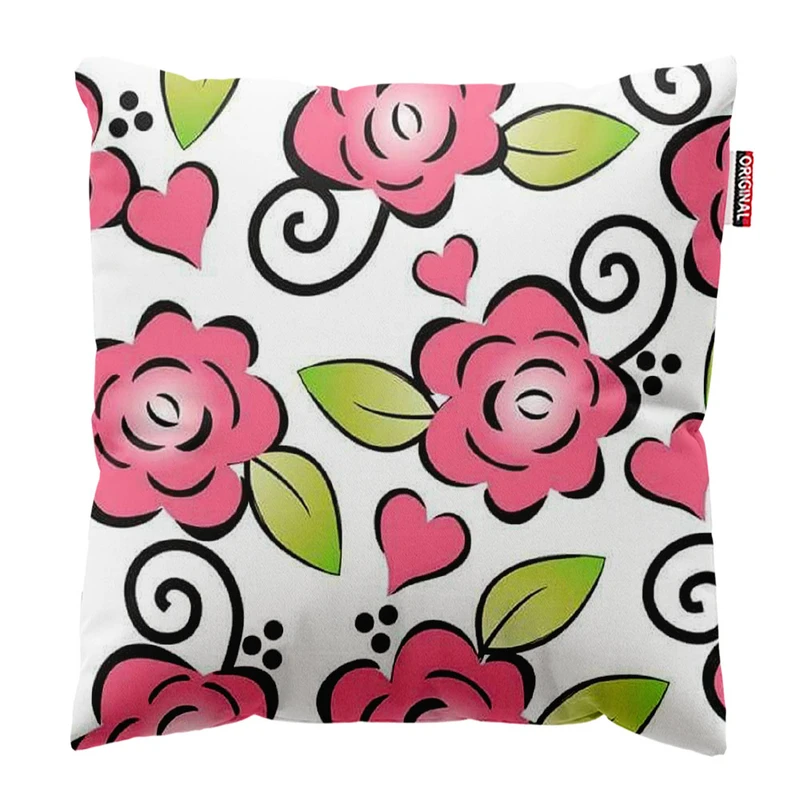 کوسن پاد آفرین طرح گل کد 2926 سایز 30*30 سانتی متر