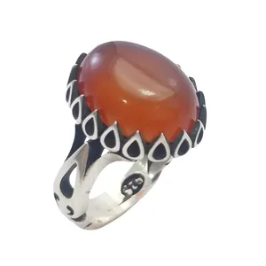 انگشتر نقره مردانه مدل عقیق سرخ کد 4275185