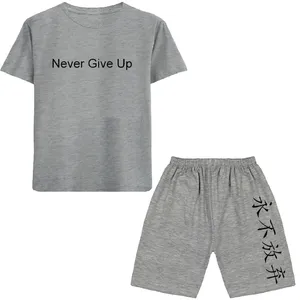 ست تی شرت و شلوارک پسرانه مدل N08 GIVE UP