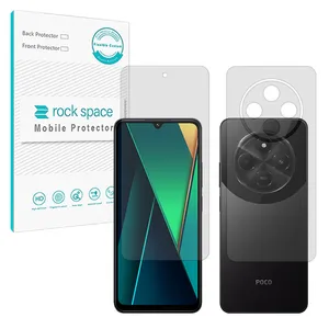 Rock space Matte model transparent screen protector suitable for Xiaomi Poco C75 mobile phone along with the back of the phone