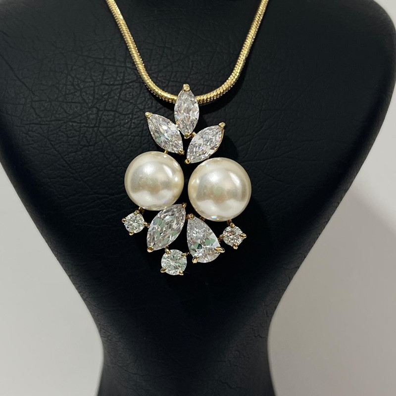 نیم ست زنانه مدل دو دُر و نگین 3909