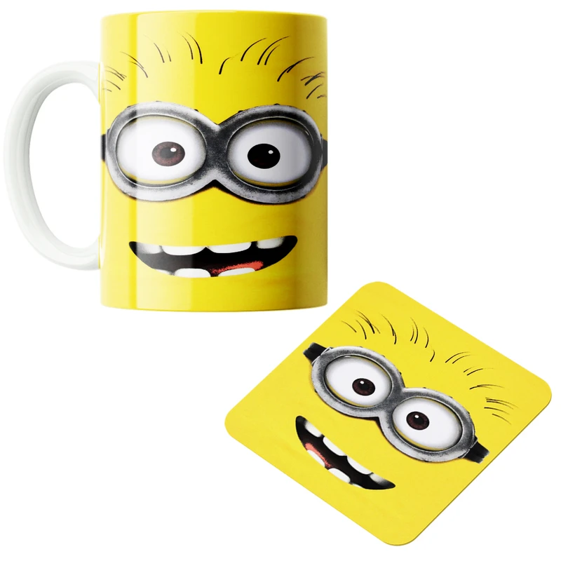 ماگ پاد آفرین مدل مینیون ها کد z231 به همراه زیر لیوانی