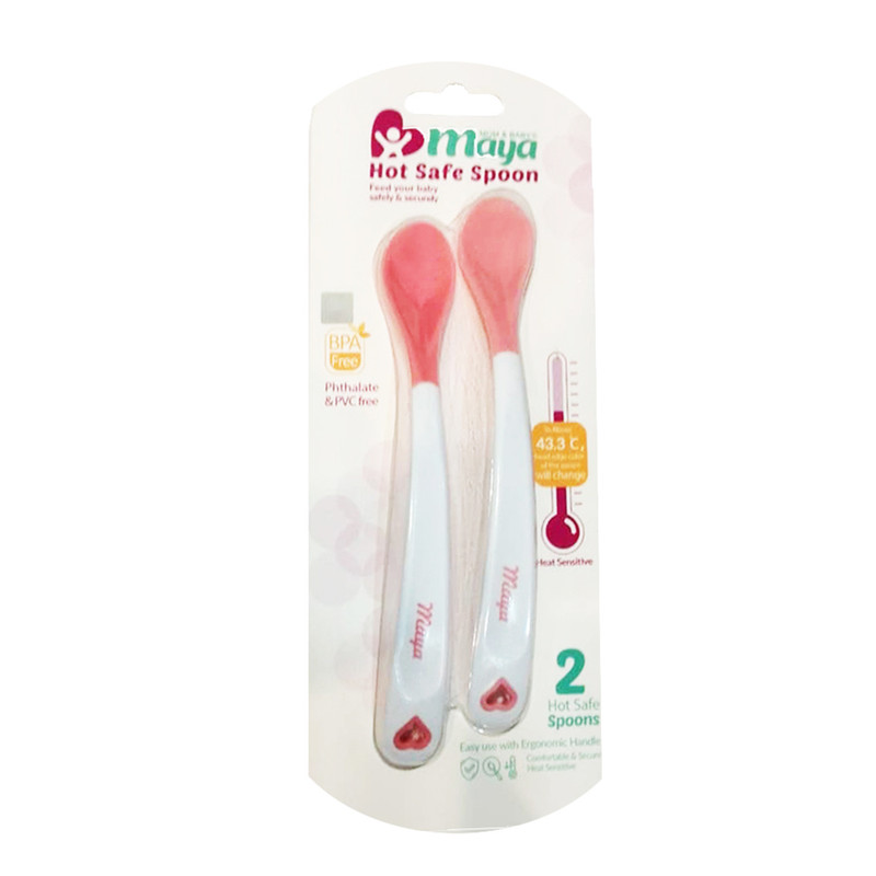 قاشق دوقلو مایا مدل hot safe کد02 بسته 2عددی