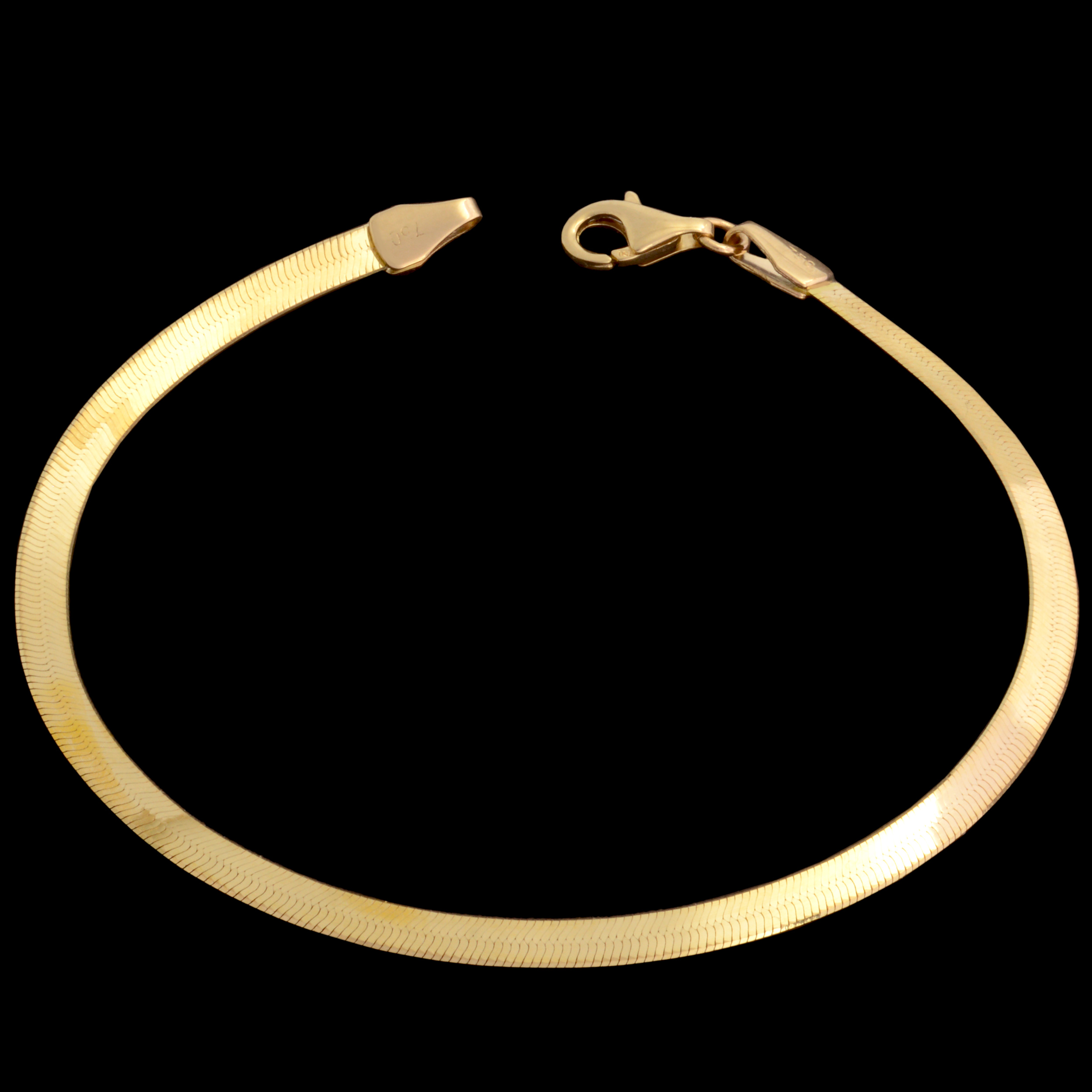 دستبند طلا 18 عیار زنانه طلای مستجابی مدل هرینگبون کد N1