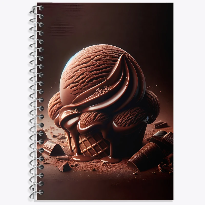 دفتر زبان 50 برگ خندالو مدل دو خط طرح بستنی شکلاتی کد F5306