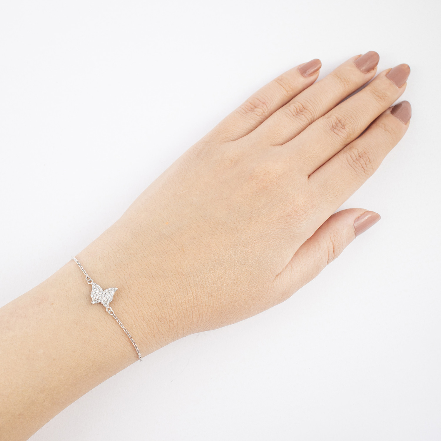 دستبند نقره زنانه آمیتیس مدل پروانه کد AMT-D037