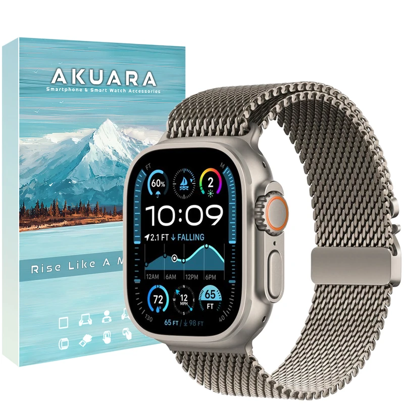 بند آکوآرا مدل Milanese Elite مناسب برای ساعت هوشمند اپل واچ Ultra / Ultra 2 49mm