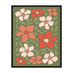 پوستر مدل چاپ گل رترو 3