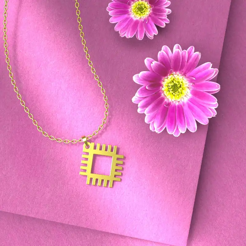 گردنبند طلا 18 عیار زنانه مدوپد مدل هندسی کد F3-1-1278