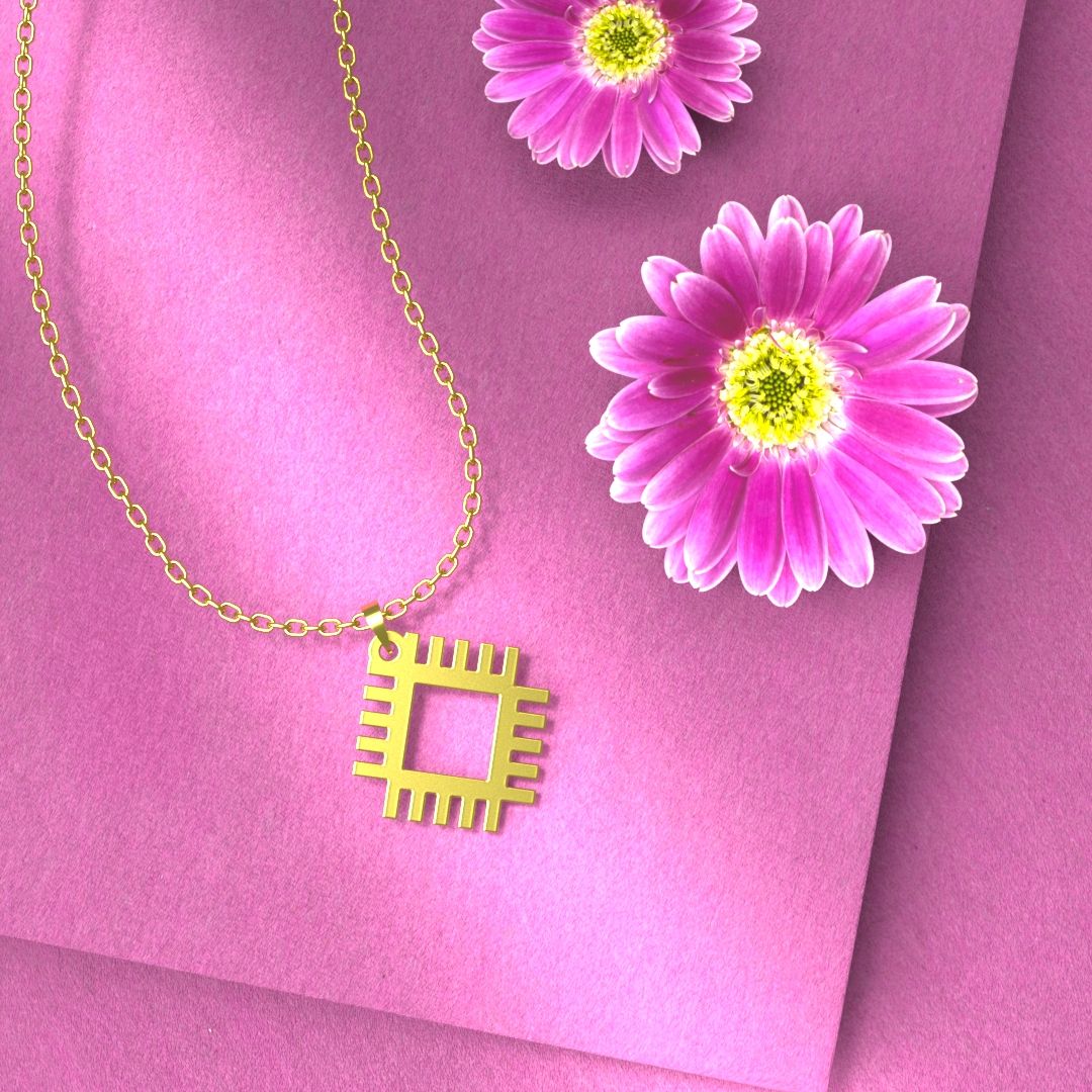 گردنبند طلا 18 عیار زنانه مدوپد مدل هندسی کد F3-1-1278 -  - 4