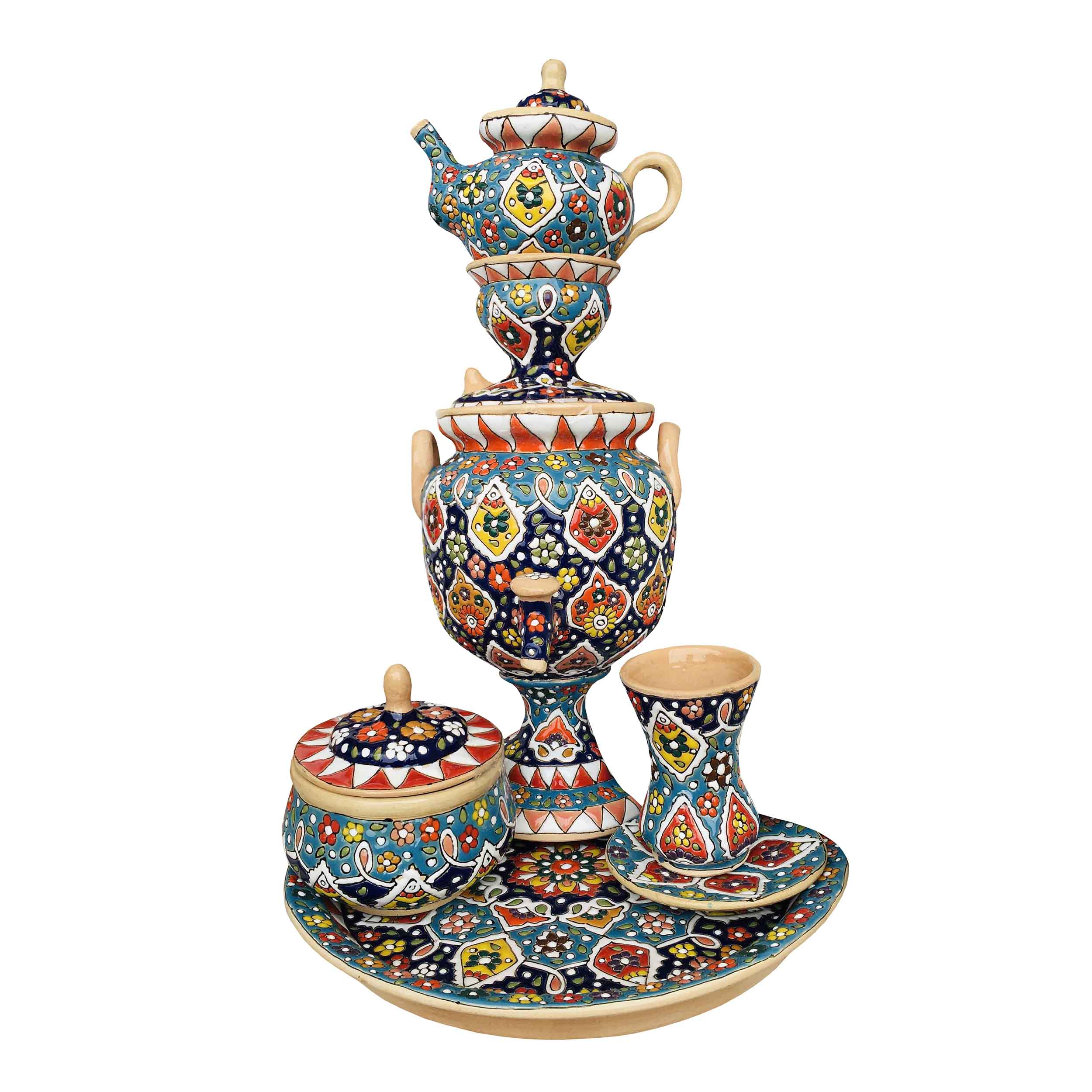 سرویس پنج پارچه سماور میناکاری مدل 1420
