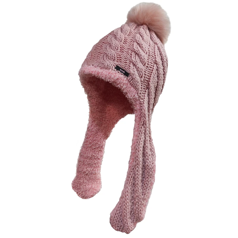 کلاه بافتنی سام مدل داخل خز طرح گوشدار خرگوشی