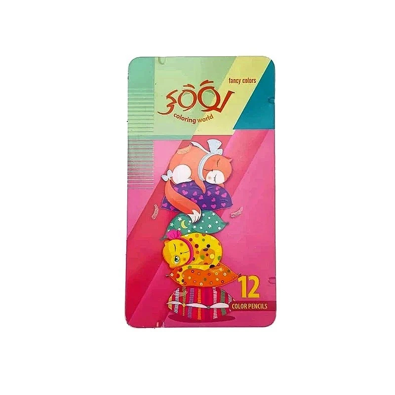 مداد رنگی ۱۲رنگ لوکی مدل فلزی سلفوندار