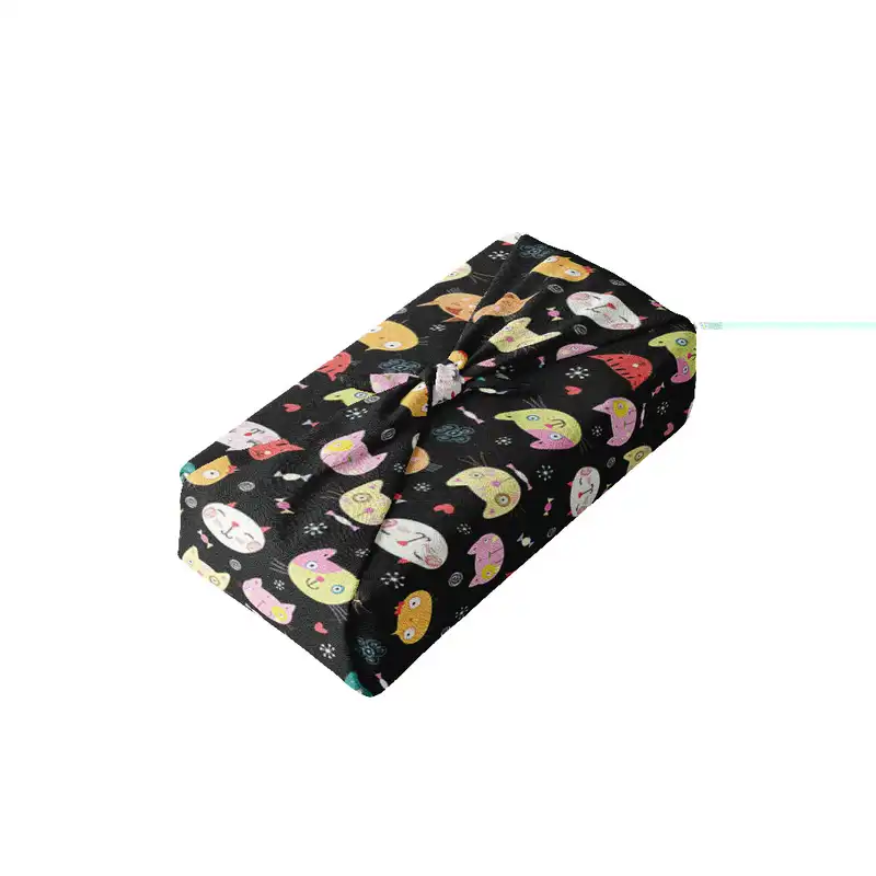 کاغذ کادو ترمه طراحان ایده مدل پترن گربه های رنگارنگ کد strm0199