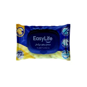 دستمال مرطوب ایزی لایف مدل بابونه بسته 70 عددی