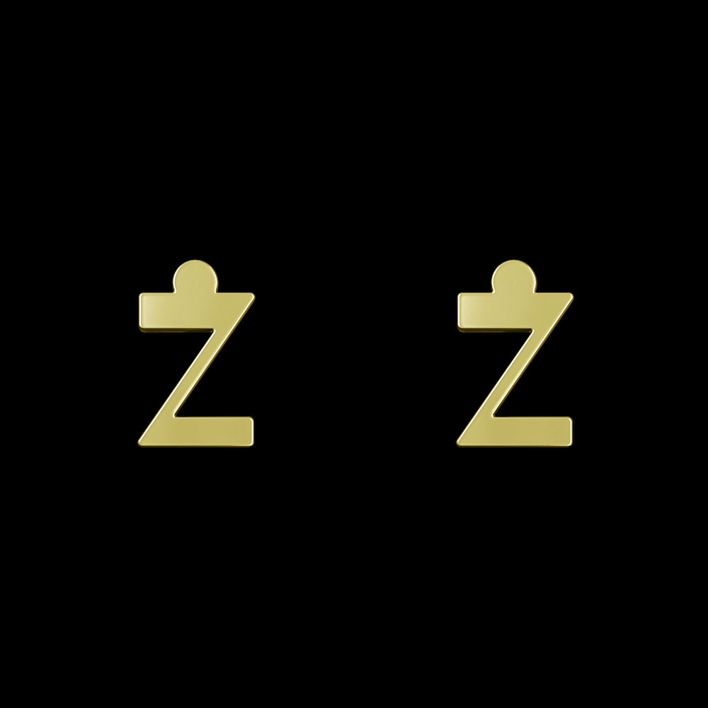 گوشواره طلا 18 عیار زنانه مدوپد مدل حرف Z کد GA1-16886