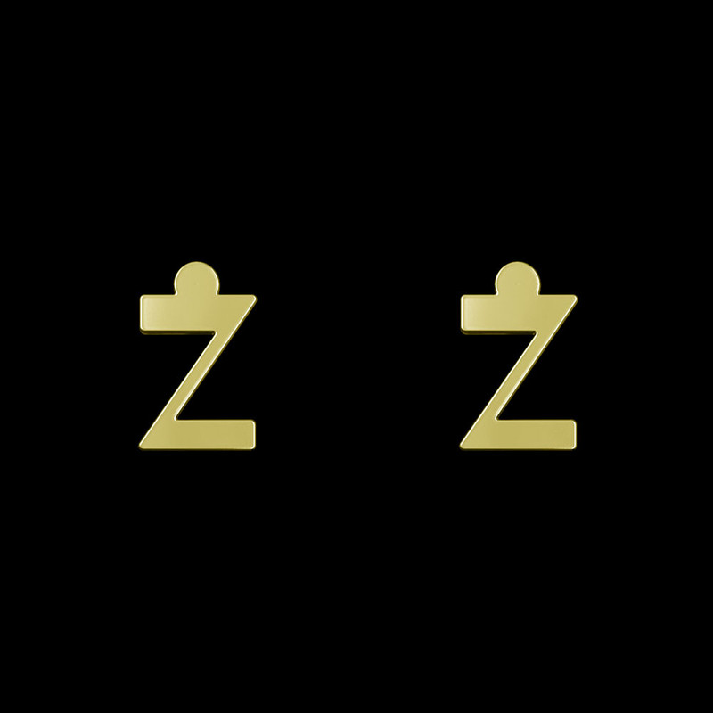 گوشواره طلا 18 عیار زنانه مدوپد مدل حرف Z کد GA1-16886