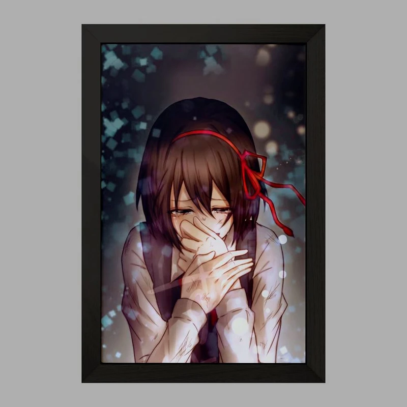 تابلو خندالو مدل میتسویا میامیزو انیمه یورنیم Your Name  کد 16263