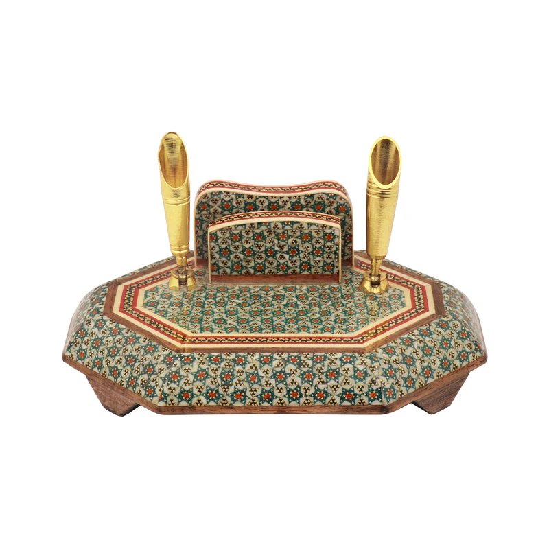 قلمدان خاتم کاری  فراز هنر مدل هشت ضلعی کد 15