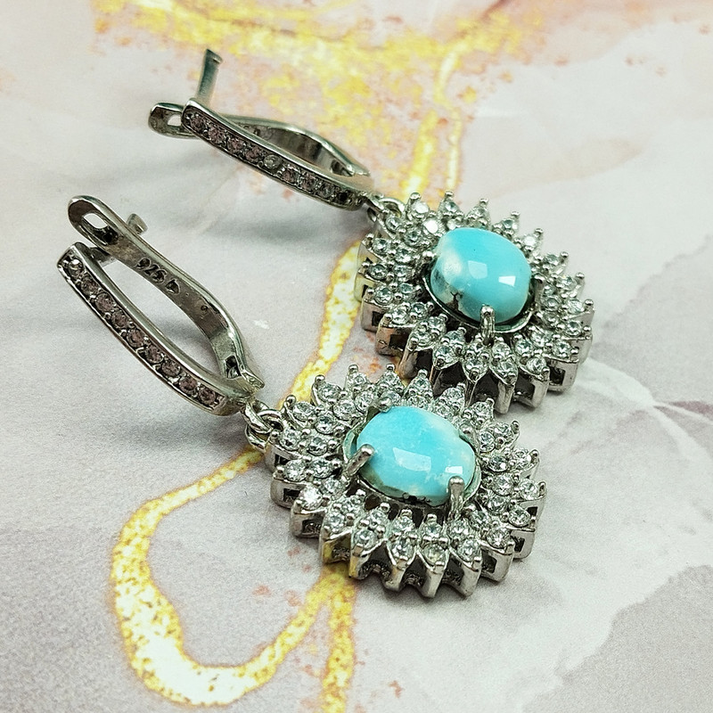 نیم ست نقره زنانه سلین کالا مدل فیروزه کد 130