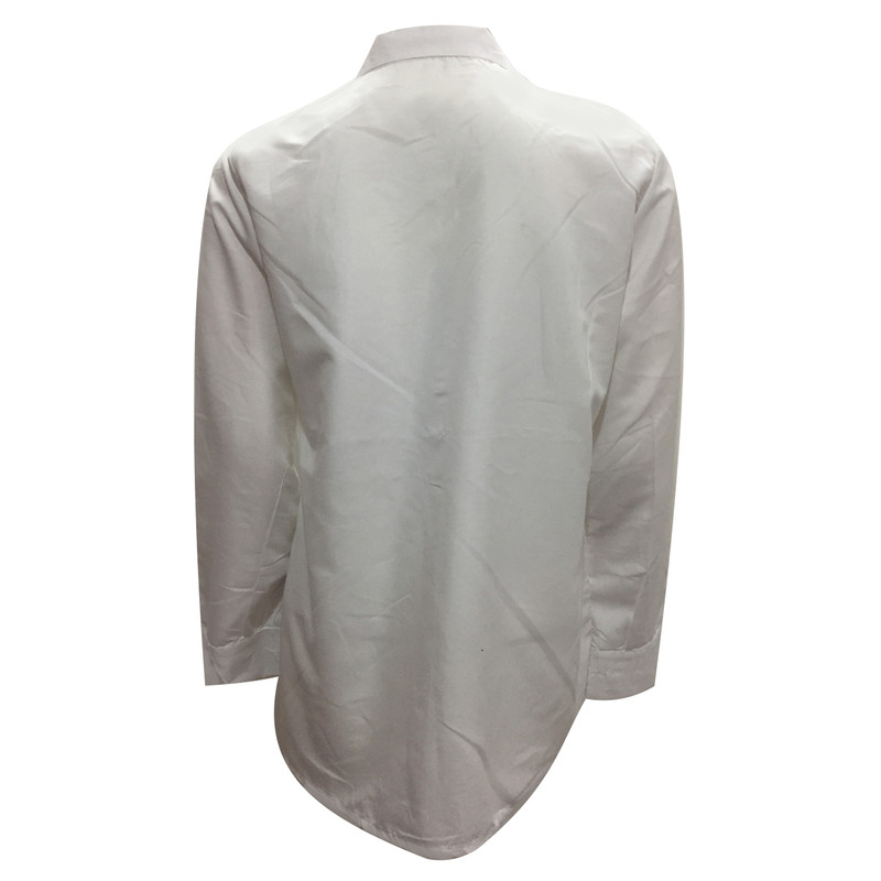 شومیز آستین بلند زنانه مدل نخی هلالی کد tm-2795 رنگ سفید