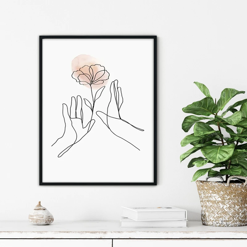 تابلو آتریسا طرح لاین آرت مدرن مدل ATFL102 فریم مشکی