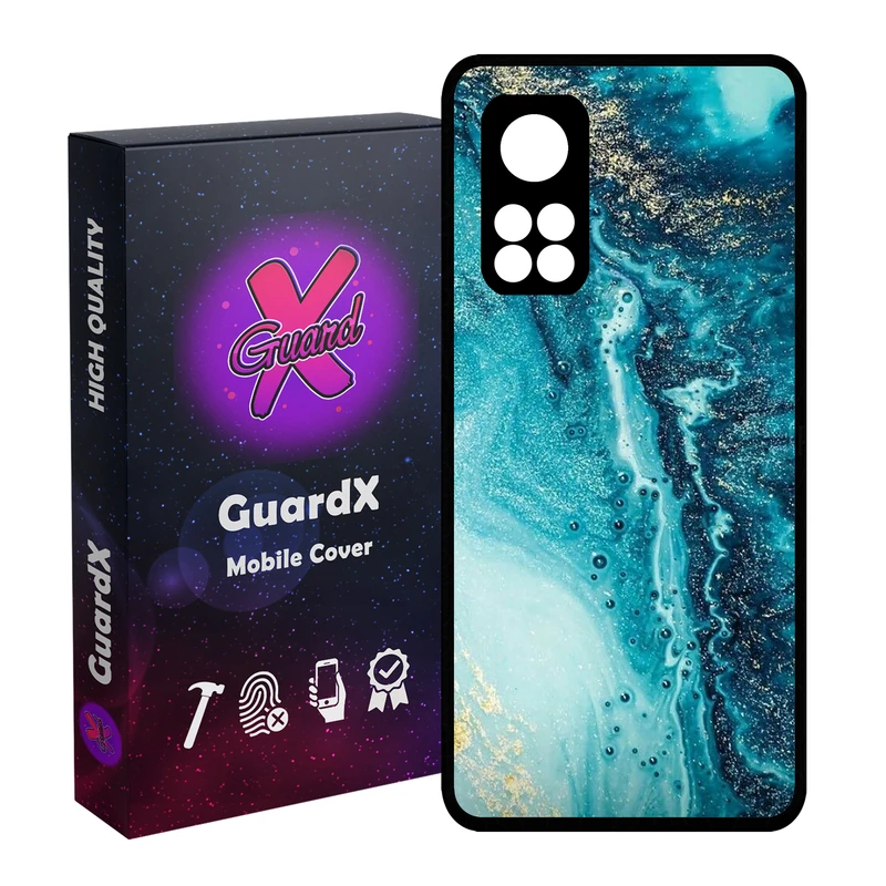 کاور گارد ایکس طرح آبی مدل Glass10402 مناسب برای گوشی موبایل شیائومی Mi 10T / Mi 10T Pro