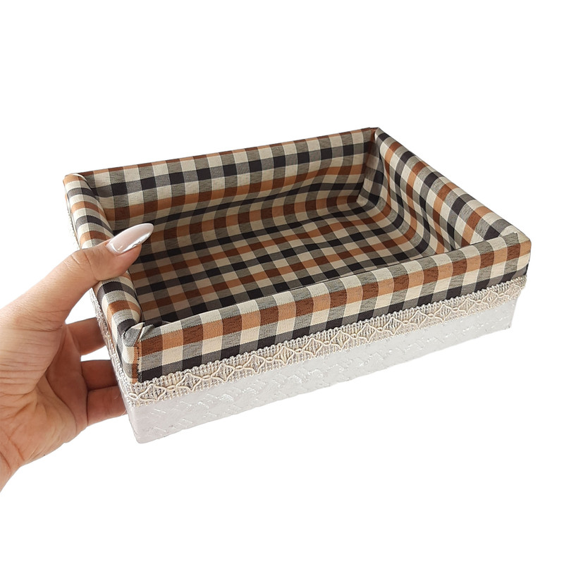 سبد نان و سبزی مدل چوب و چرم کد R1099S مجموعه 2 عددی