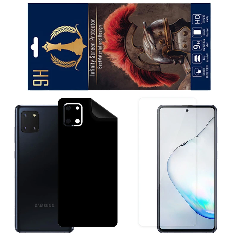 برچسب پوششی اینفینیتی مدل RG مناسب برای گوشی موبایل سامسونگ Galaxy Note 10 Lite به همراه محافظ صفحه نمایش