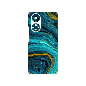 MAHOOT Turquoise marblewith golden streaks Cover Sticker for Honor 50